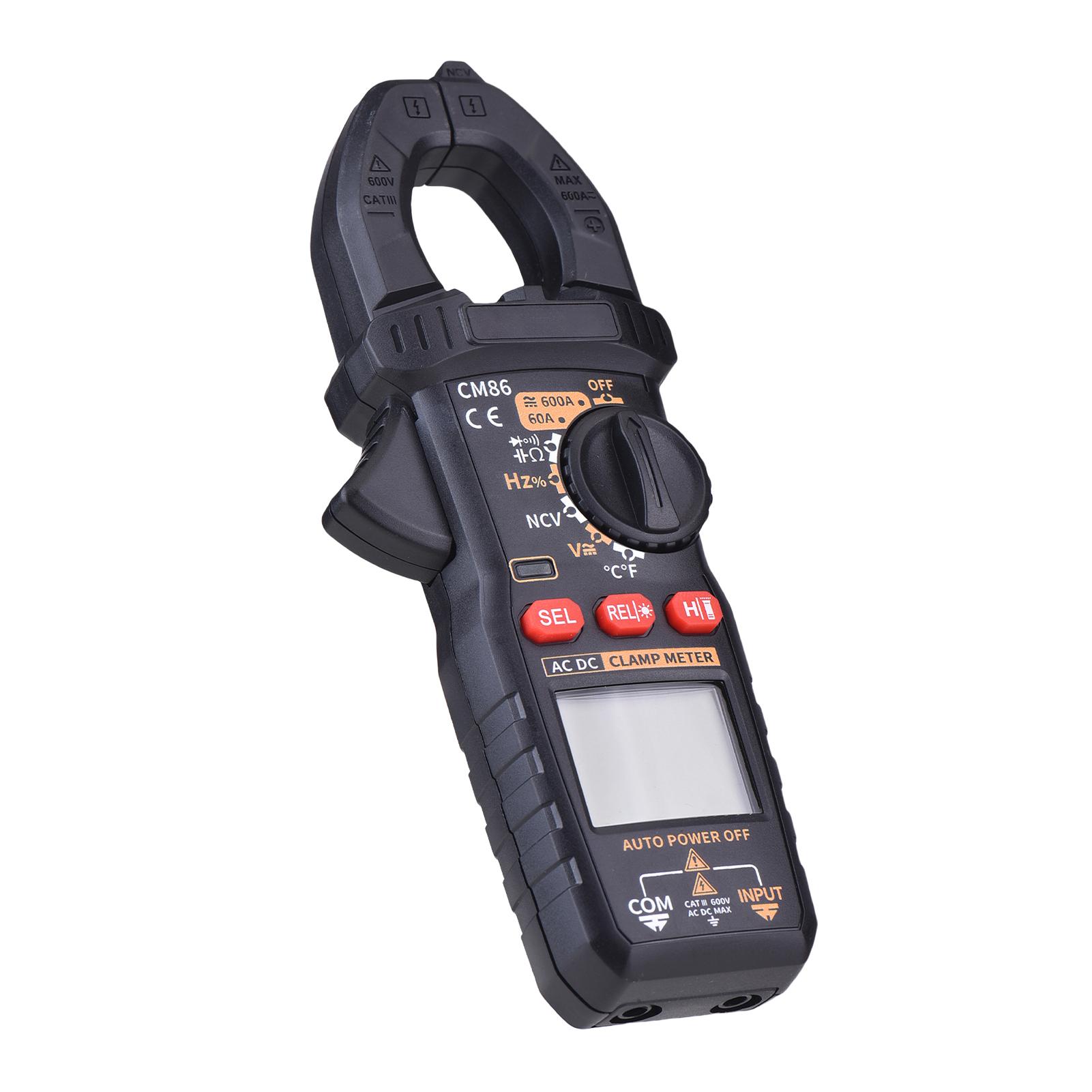 

Цифровий струмовимірювальний кліщ, 600A ACDC тестер струму та напруги, мультиметр True RMS з NCV, температурою,