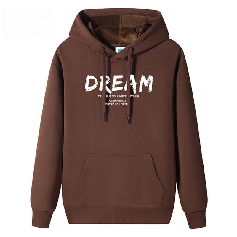 QICED Autumn and Winter Hooded Sweatshirt Men's Hooded Warm Padded Thickened Pullover Loose Large Size Trendy Hoodie