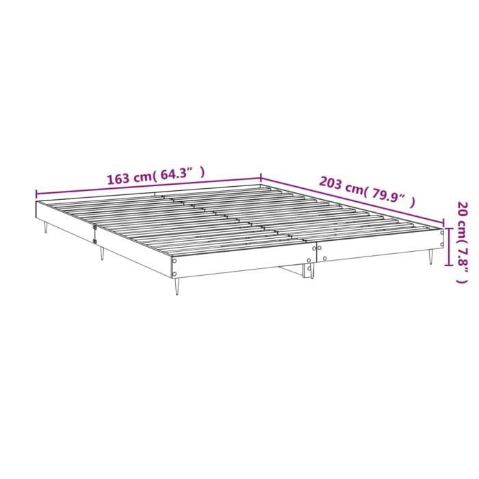 VidaXL Bed Frames Sonoma Grey 160x200 Cm Engineered Wood 832235