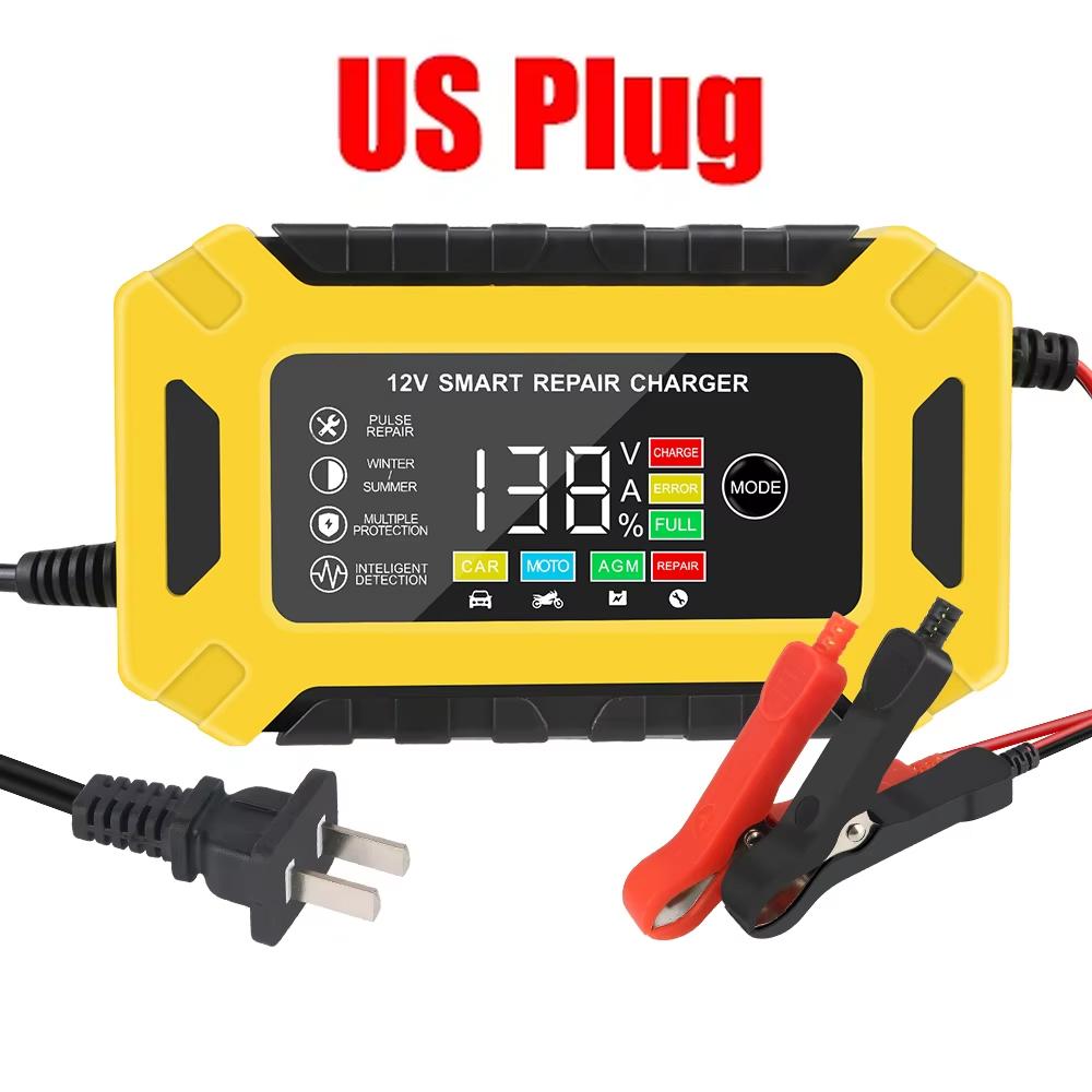 

Автомобільний зарядний пристрій 12 В 6 А імпульсний ремонт РК-дисплей Smart Fast Charge AGM Deep Cycle GEL свинцево-кислотний зарядний пристрій для авто мотоциклів