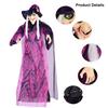 Animated Talking Witch Halloween Witch with LED Eyes and Spooky Sounds Scary Witch Props Outdoor Decorations for Garden Yard