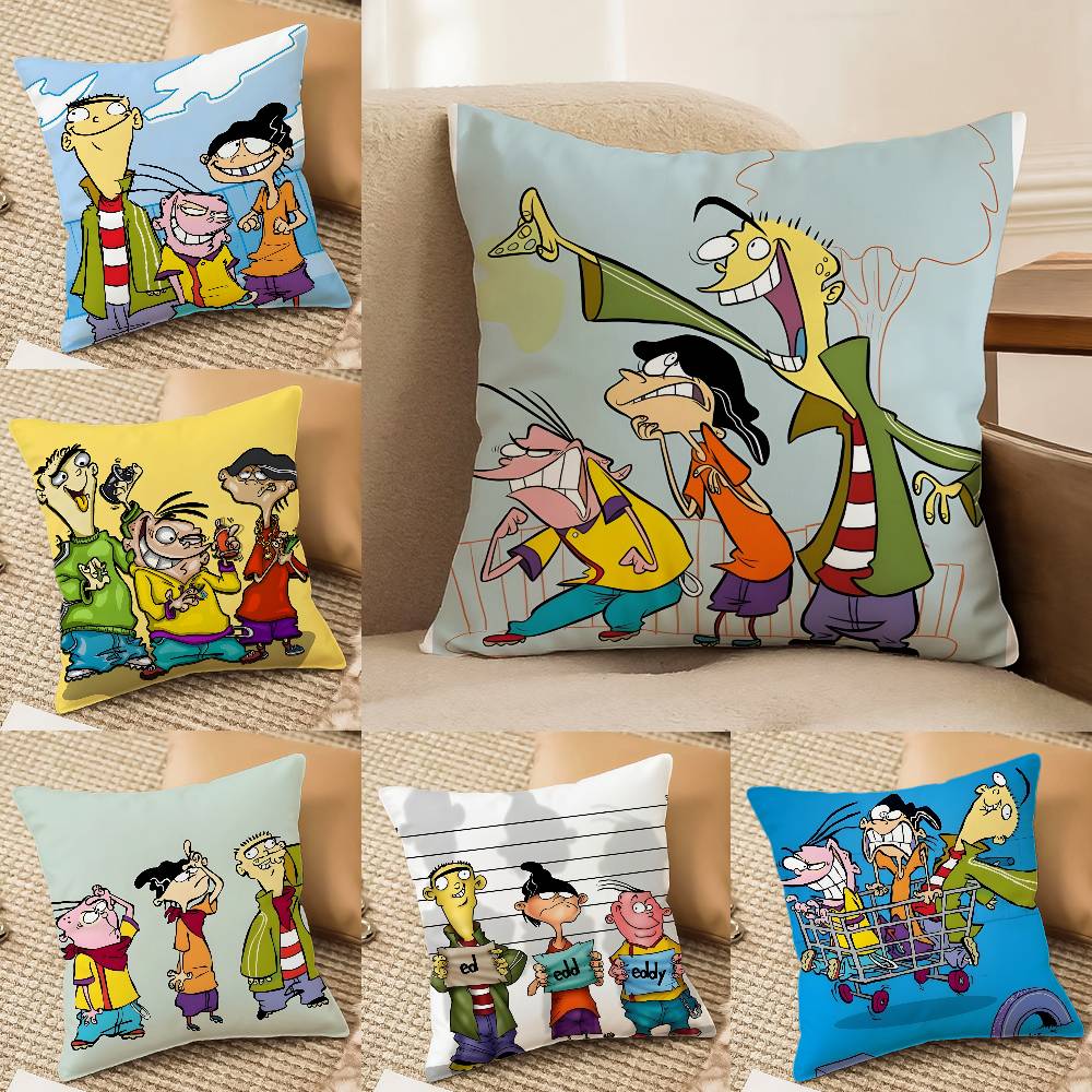 Anime E-Ed Edd N Eddy-MT Cartoon Pillow Case Printed Brushed Fleece Pillow Baby Skin-Touch Eco-Friendly Dye-Sublimat