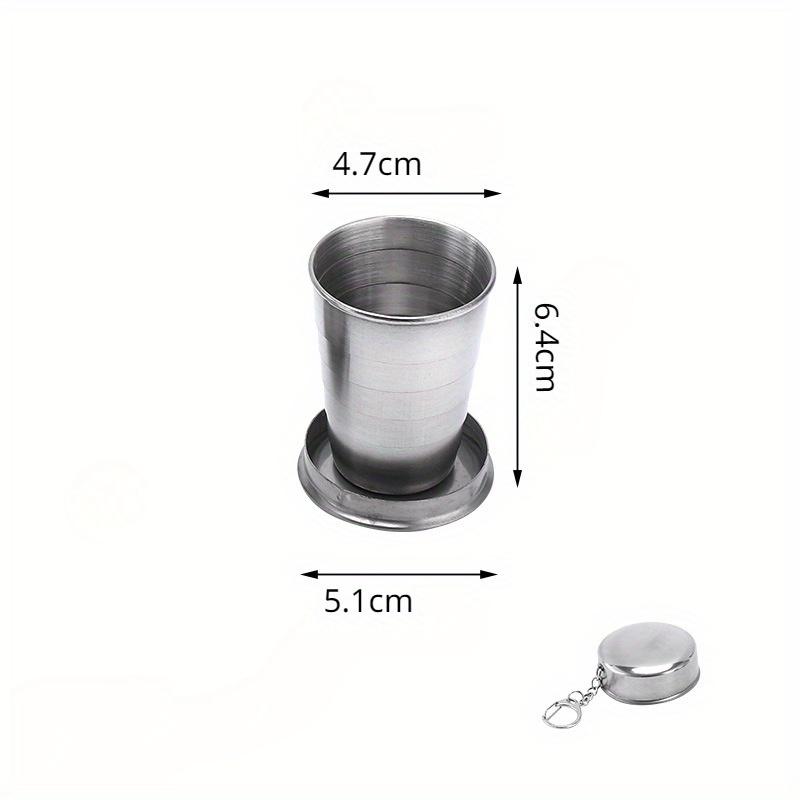 1pc Mini Collapsible 75/150/250ml Alcohol Cup Stainless Steel Portable Outdoor Wine Cup Travel Wash Mug Practical Drinkware