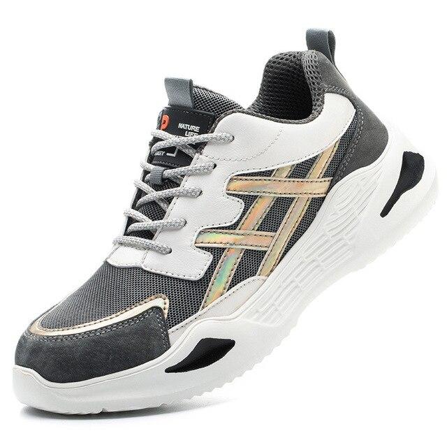 Cozok Lightweight Breathable Protective Mesh Safety Shoes For Men Puncture Resistant Steel Toe Work Sneakers Size 46