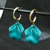1 Pair Pendant Earrings Sweet Exquisite Piercing Rose Petal Hoop Earrings for Daily Life