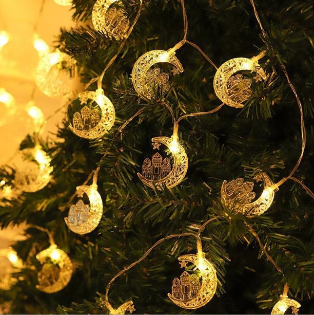 Middle East Moon & Star LED String Lights for Bedroom Atmosphere