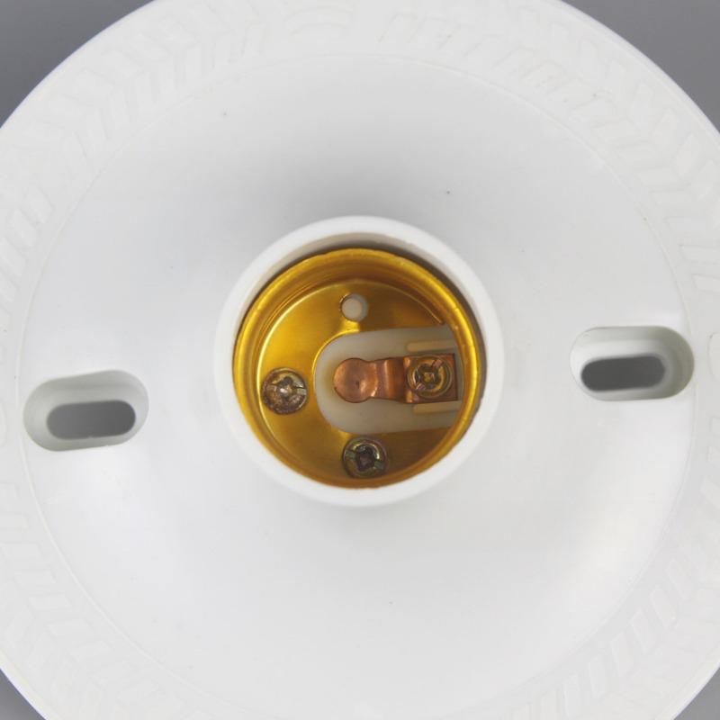 1PC Ceiling Lamp Holder Thickened Plastic E27 Lamp Holder Screw Lamp Port Plastic Compression-resistant Flat Lamp Holder Project