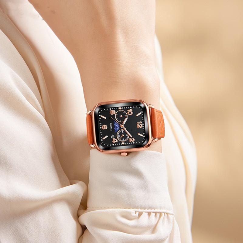 Women Strap Quartz Watches Leather Wristwatch With Date Watch