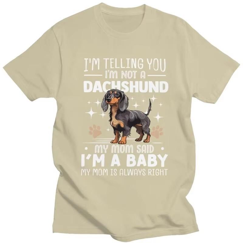 Cute Dachshund Graphic T-Shirt for Unisex Casual 100% Cotton Breathable Short Sleeve Tee