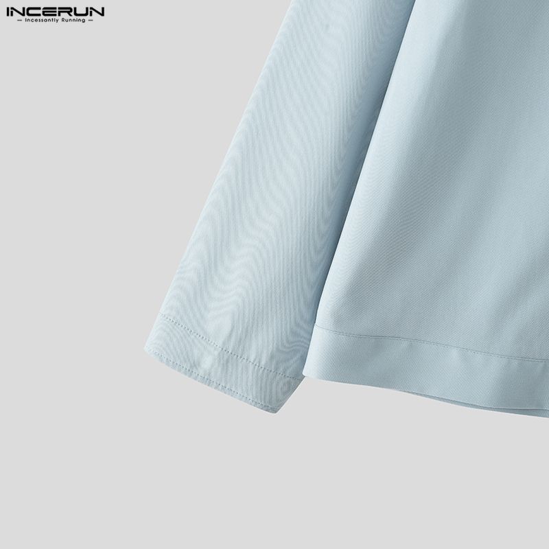 INCERUN Spring Men Casual Lapel Long Sleeve Buttons Up Cargo Jackets Coats