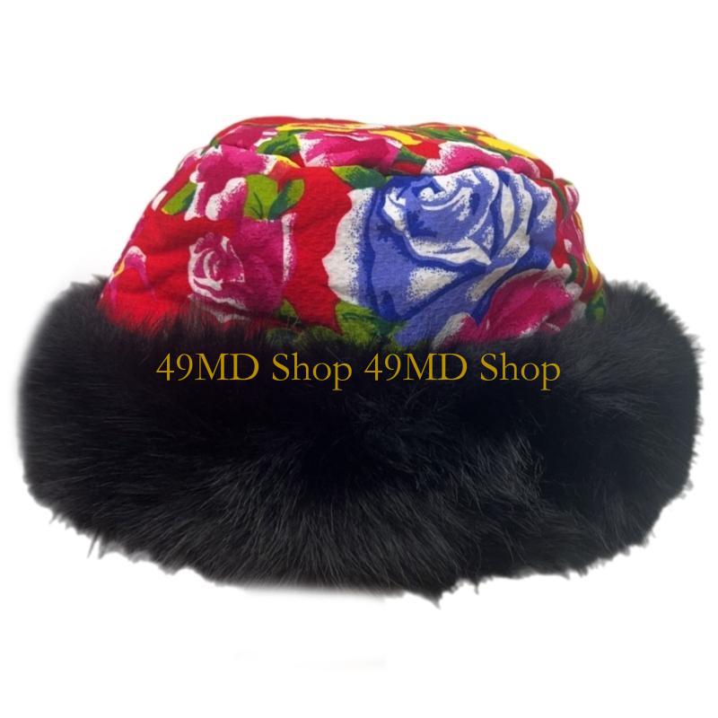 49MD Unisex Warm Hat Furry Brim Warm Trapper Hat for Skiing Skateboarding Thick Windproof Ushanka Hat for Cold Weather