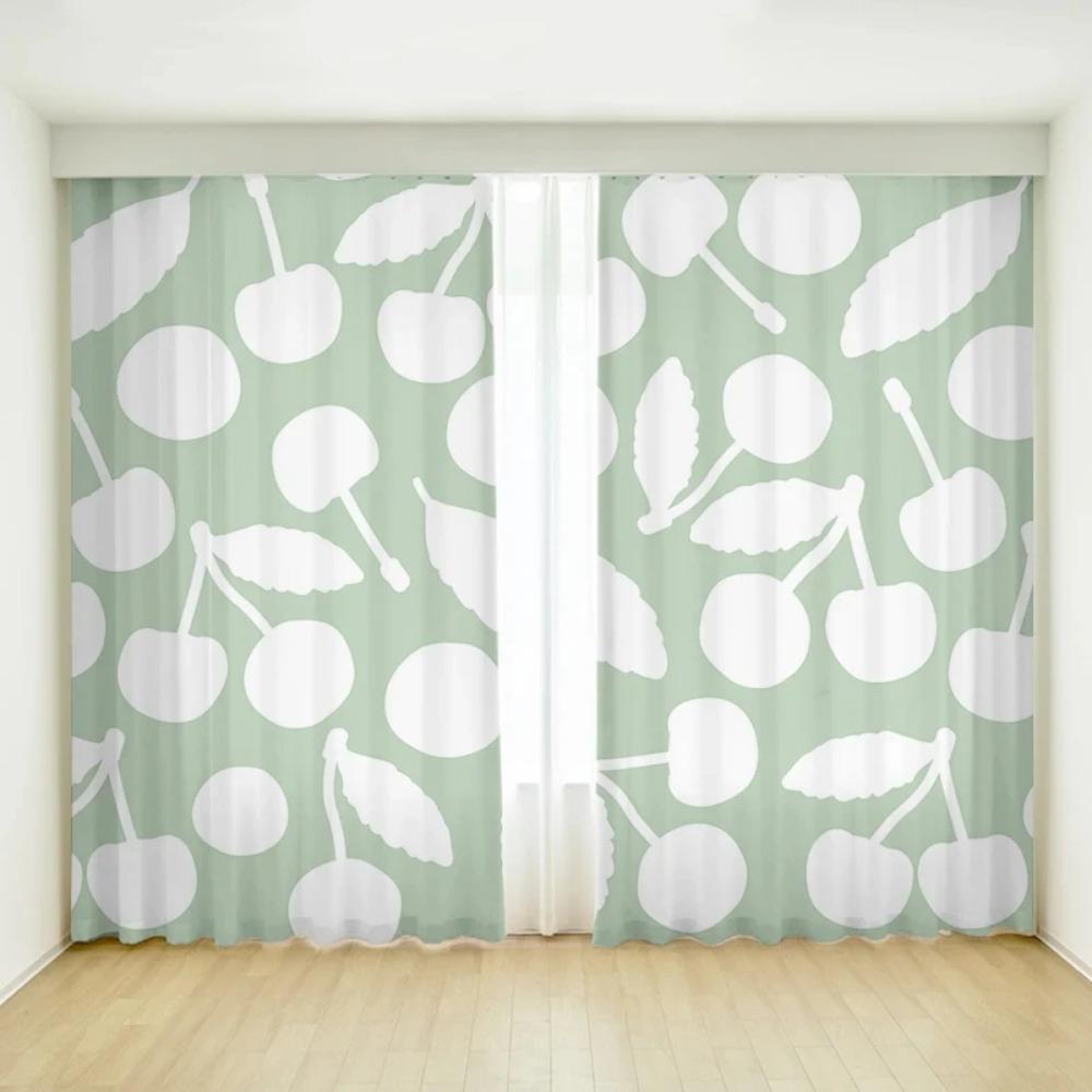 Cartoon Orange Pear Fruit Simple Creative Bedroom Curtains Flower Girls Room Study Window High Shading Curtain Refreshing Style