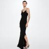 Split Dress Spring/Summer New Frill Sling Long Dress V-neck Sexy Backless High Waist Split Dress Women