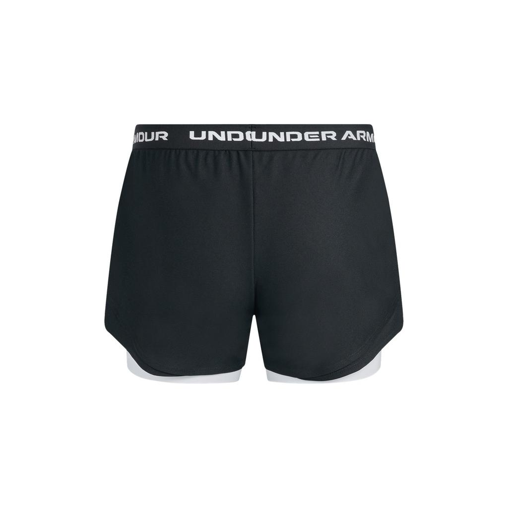 Under Armour Tech Play Up 2 In 1 Hyrox Training Running Fitness Soft Comfortable Loose Breathable Shorts Women shorts Black 6011111-001