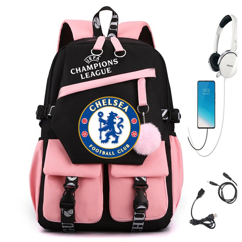 Rucsac Fotbal Liga Campionilor Manchester United Manchester City Barcelona Real Madrid Elevi Școală Generală Geantă Antrenament Capacitate Mare