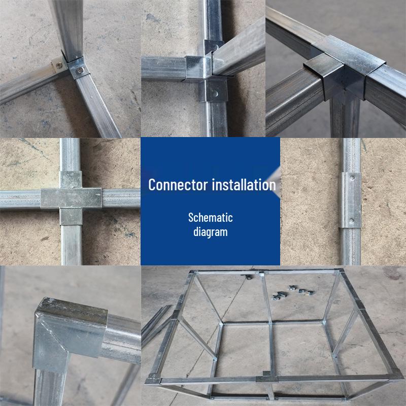 Connettori per Tubi Rettangolari a 3 e 4 Vie Senza Saldatura, Set Completo per Tubi Quadrati 40x60.