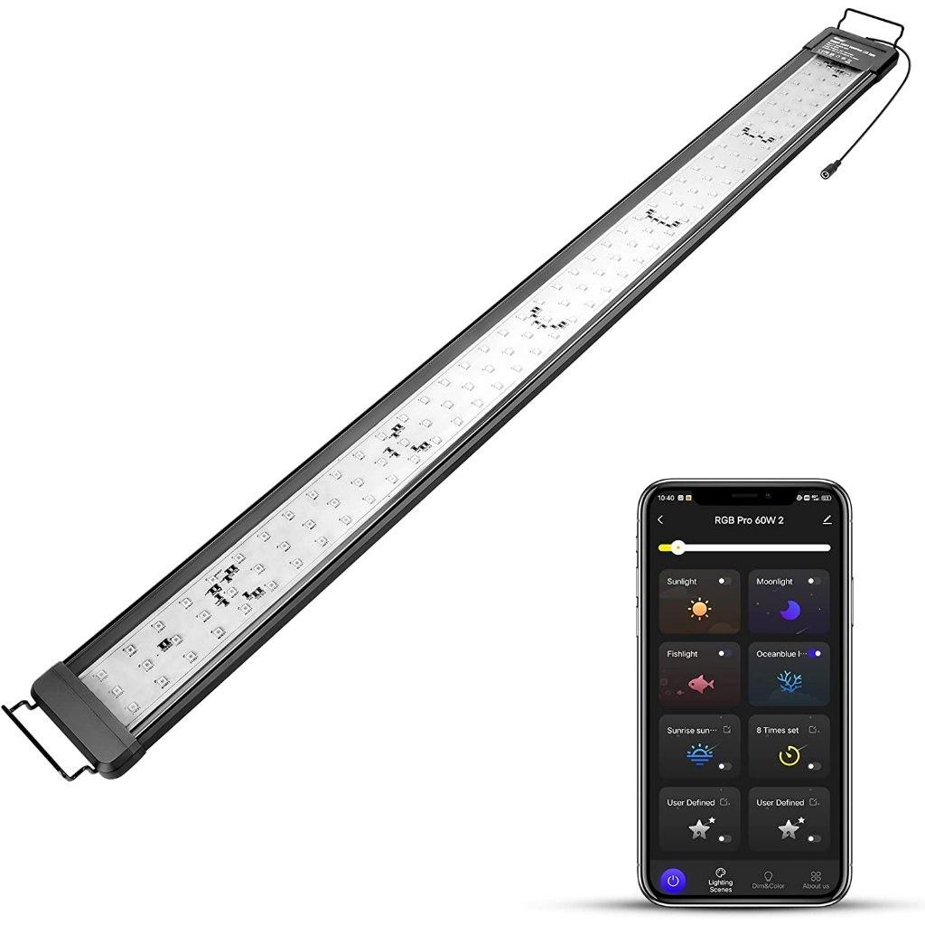 30-120CM Smart Aquarium Light Bluetooth App Control LED Light 24/7 Lighting Cycle Full Spectrum Fish Tank Light