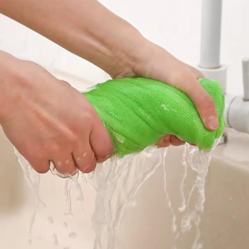 5pcs Microfiber Cleaning Car Was Cloth Dishwashing Cloth Household Rag Kitchen Bathroom Cleaning Towel Durable Absorbent Towel