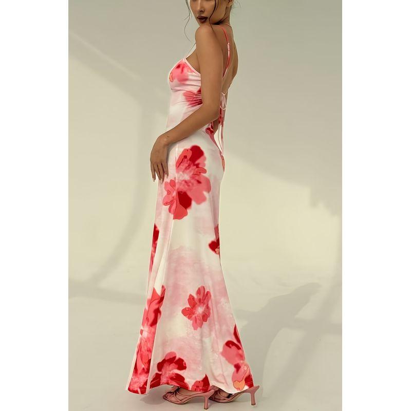 

2025 Fashion Style Foreign Trade Women s Clothing Amazon Wish Sexy Printing Slip Dress Silm Long Skirt Fashion Image color XL