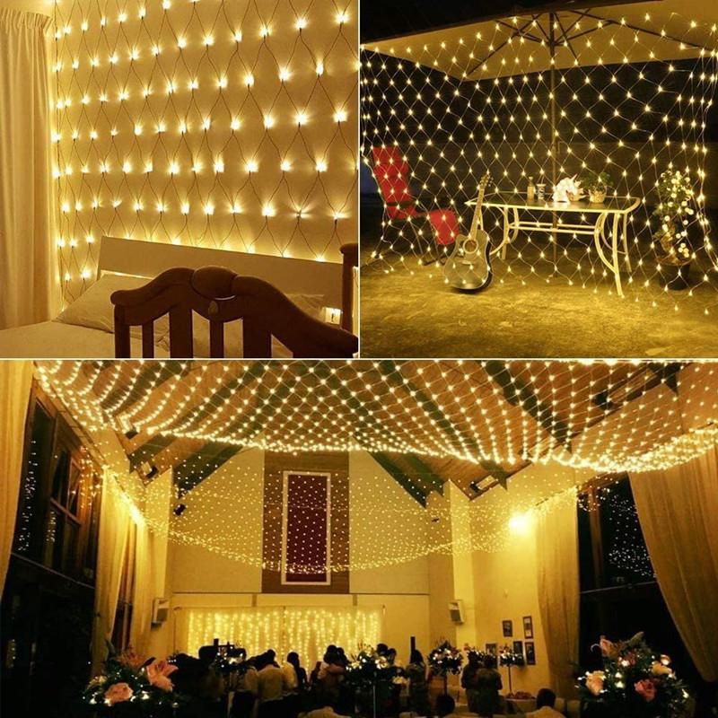 Thrisdar LED Mesh Net Lights 2*2M 3*2M 6*4M Christmas Fairy Net Garland Light For Tree Bushes Fence Wall Party Decor
