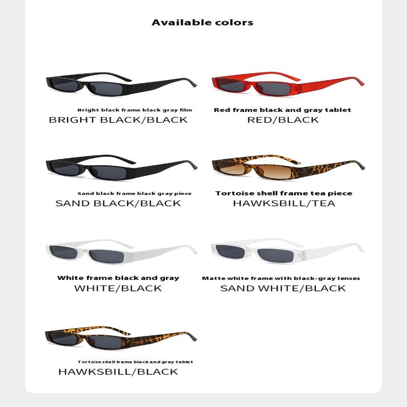 Small Rectangle Sunglasses Women Men Narrow Frame Vintage Square Sun Glasses Punk Cat Eye Eyewear Women'S Sunglasses
