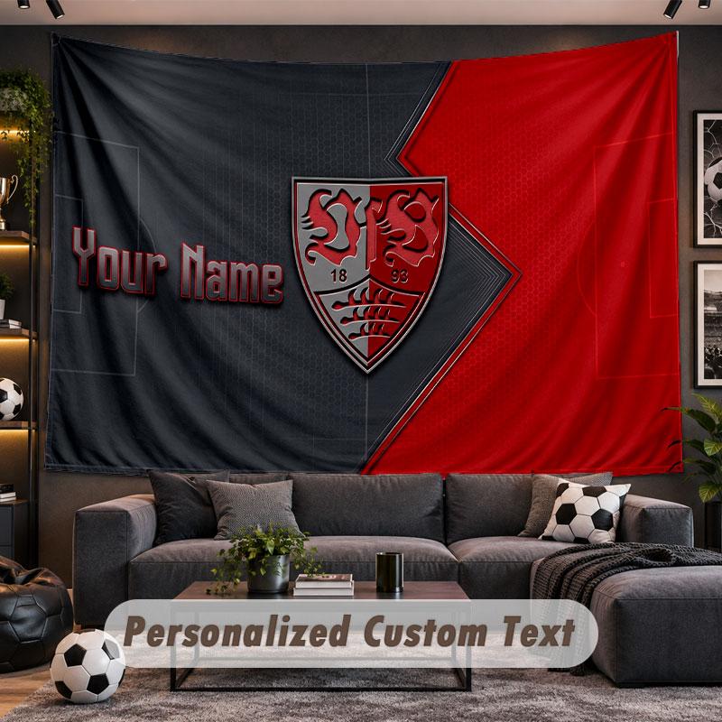 Wall Hanging Tapestry Custom NameVfB Stuttgart FC Pattern Personalized Printed Fabric Wall Decor