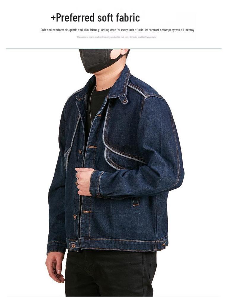 Xintang Men's 2025 Retro Loose Denim Jacket - Spring Collection