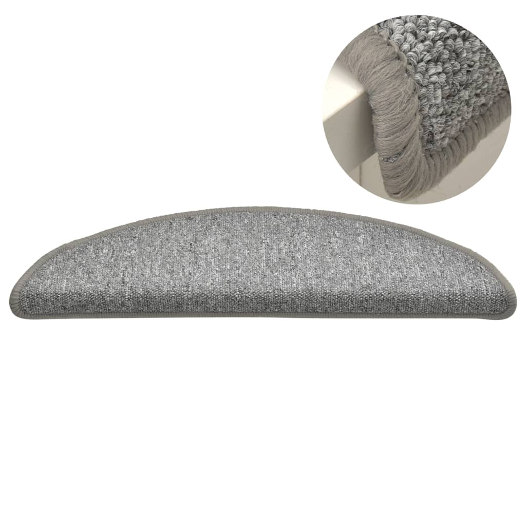 Step Mats 15 Pcs. 56 X 17 X 3 Cm Light Grey Semi Round