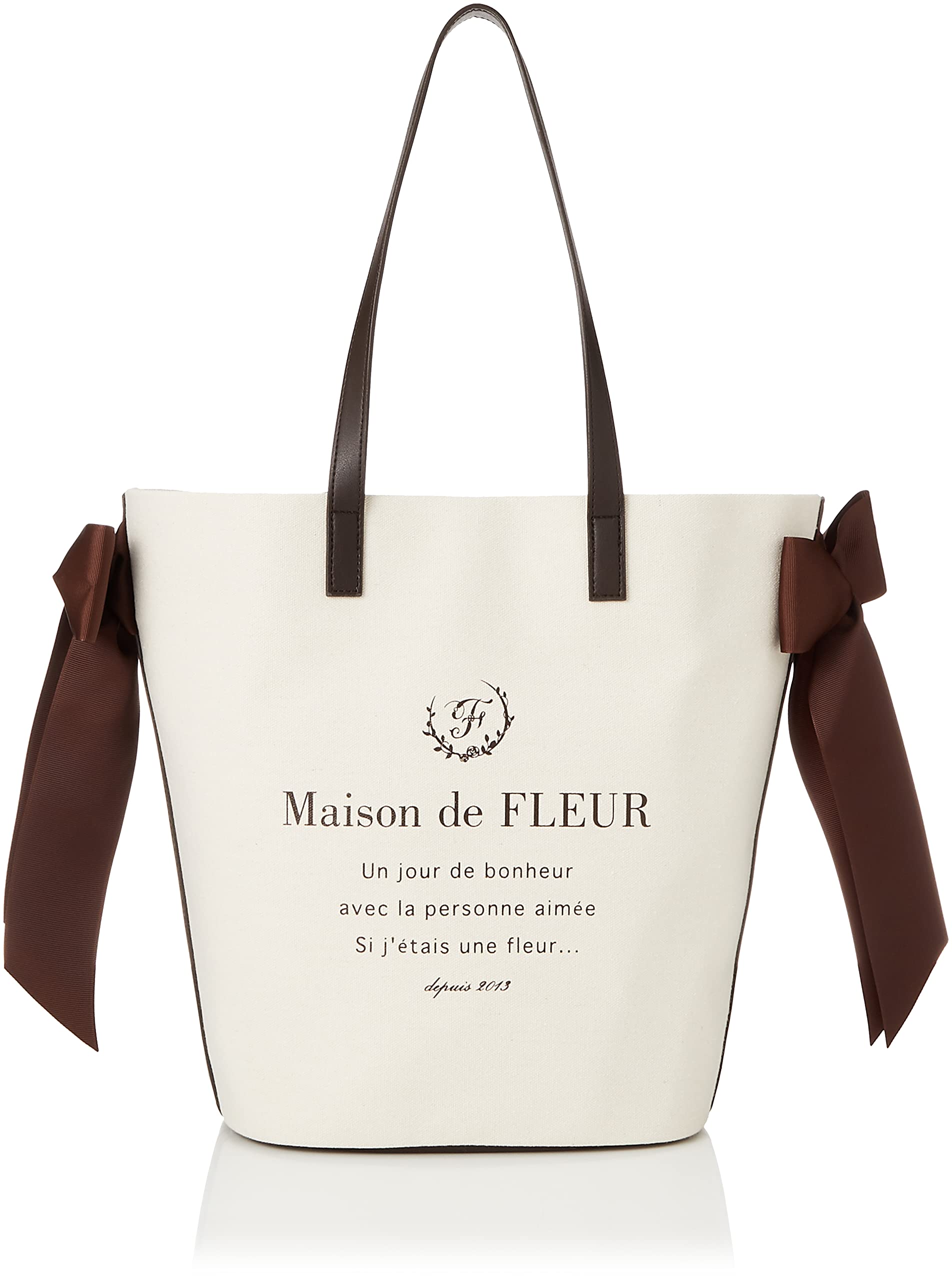 

Сумка-тоут Боковая лента Холщовая сумка-тоут 8A23F0J3700 Коричневый [Maison Fleur] Женская