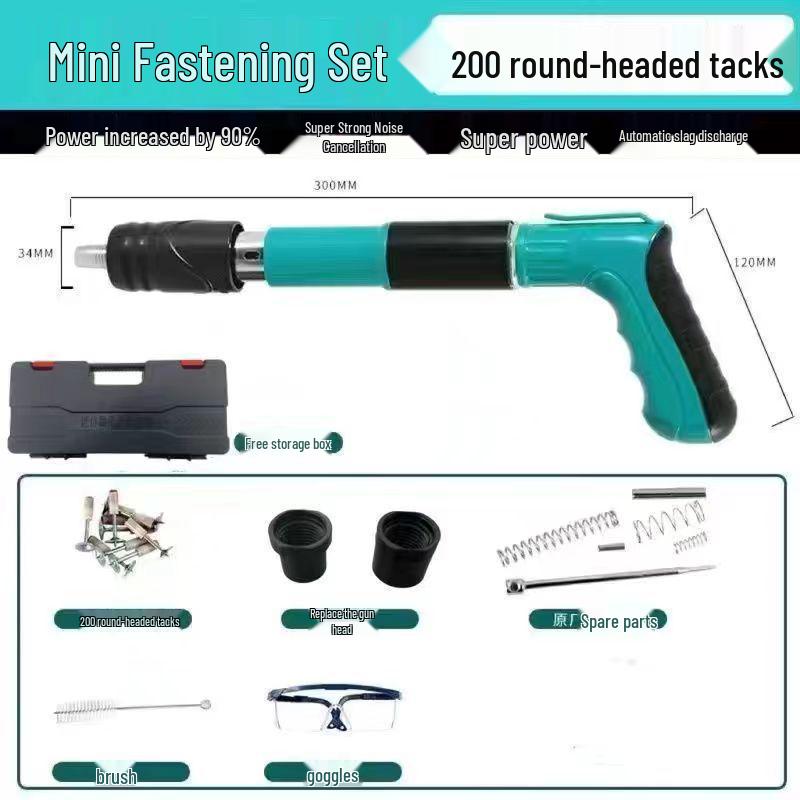 Multi-Purpose Pneumatic Concrete Nail Gun for Ceiling and Wall Fixing, Sound-Dampening