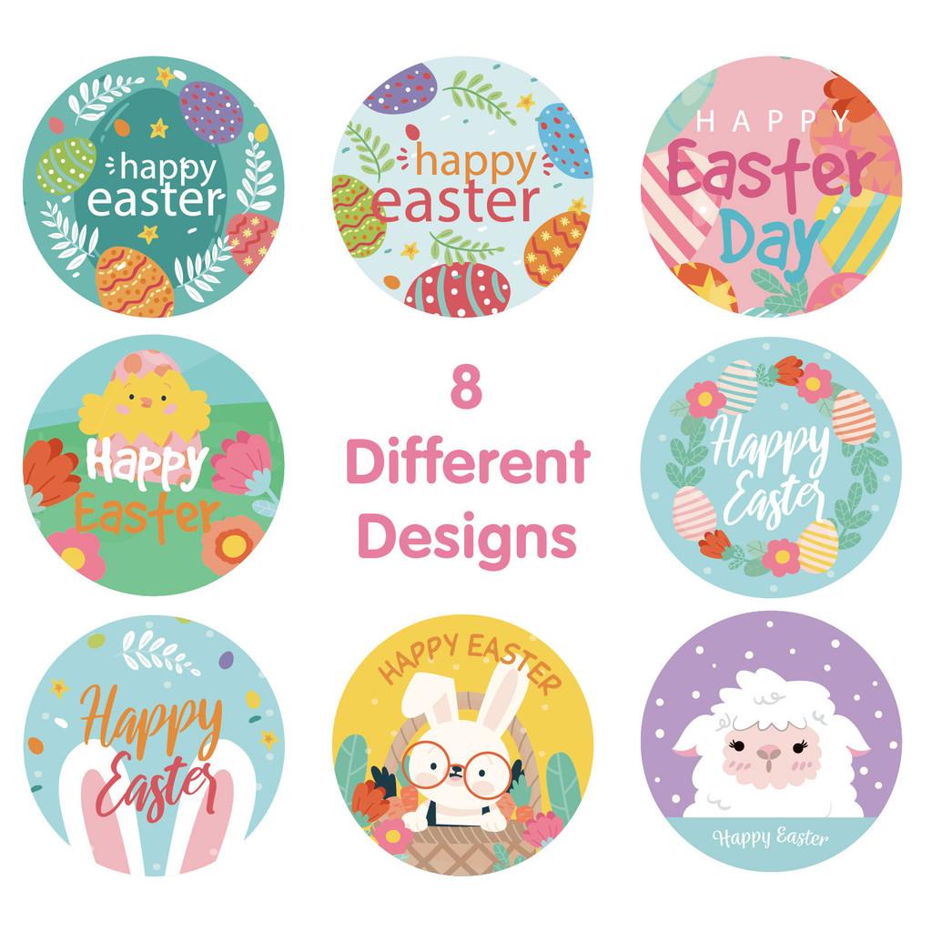 

Delightful Round Xh019 Easter Egg Rabbit Chicken Gift Stickers For Fun Holiday Decorations