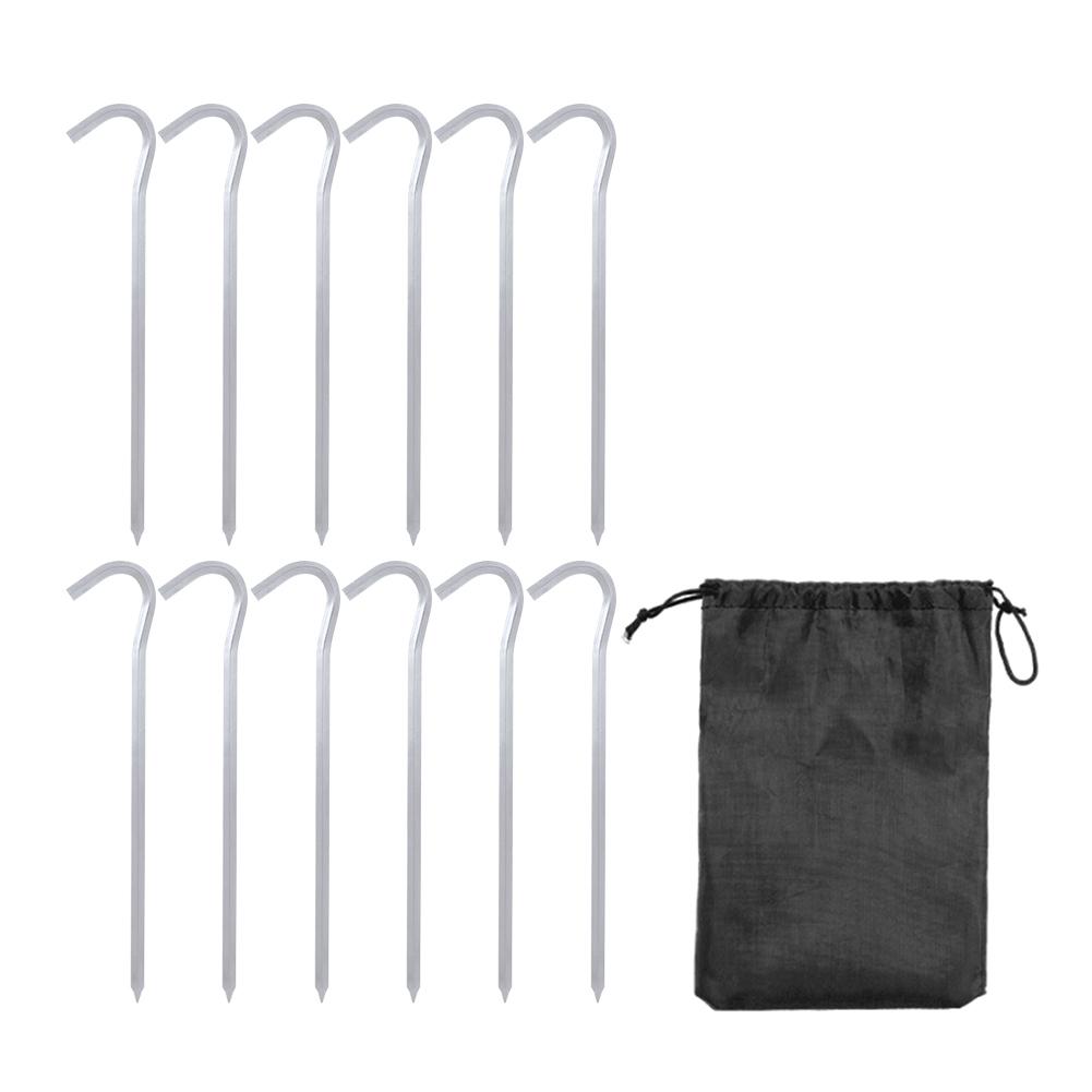 

12Pcs Tent Stakes 18cm Garden Stakes Aluminum Alloy Metal Tent Spikes Outdoor Tent Nails Camping Accessories