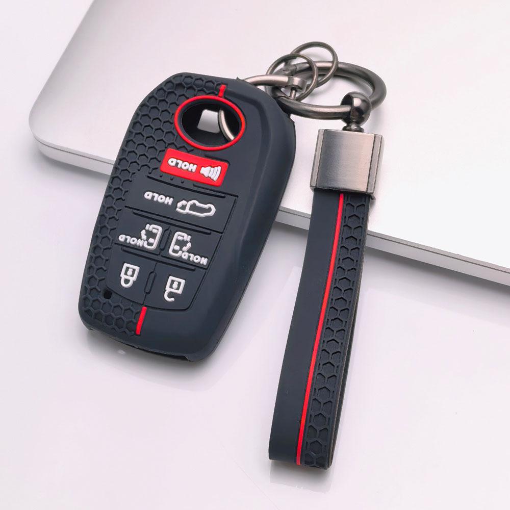 Premium Honeycomb Silikon Smart Nyckelring Nyckelknippa Passar Toyota Sienna Highlander Venza Grand Highlander Reptåligt Skydd Stötsäkert