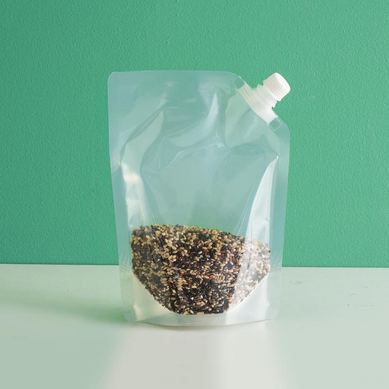 10Pcs Grain Storage Bag, Kitchen Suction Nozzle Bag Sealed Sub-bag Household Visual Transparent Food Sealed Bag