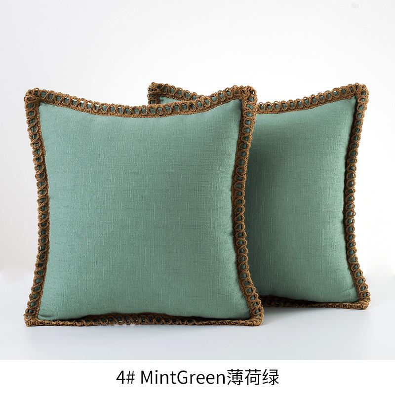 

1/2pcs Farmhouse Throw Decorative Pillow Cover Burlap Linen Trimmed Tailored Edges Outdoor Cushion Cover 30x50cm 45x45cm 50x50cm 30x50cm 1pcs cover