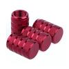 4Pcs Car Tire Valve Stems Cap Knurling Style Tire Valve Cap Aluminum Tire Wheel Stem Air Valve Cap Car Universal Accessories Valve Stems 1
