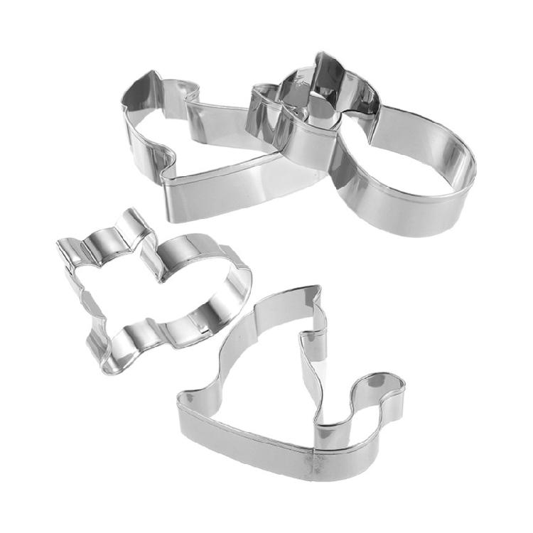 9Pcs Cute Cats Cookie Cutters Stainless Steels Dessert Cutters DIY Bakings Tool