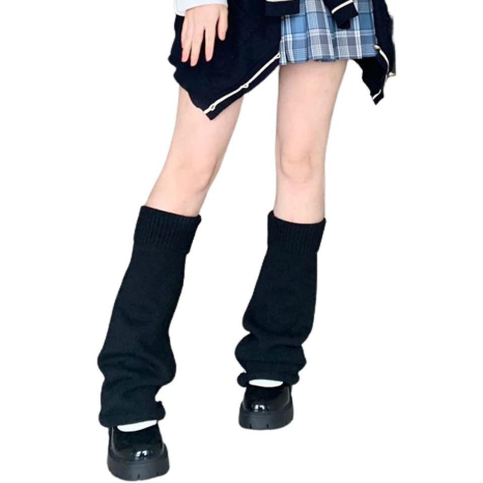 Used [Special Sale] Black White Gray Popular Leg Warmers Student Long Loose Socks Socks Women's Leg Cover Cold Protection [Next Grants] Cold