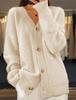 2025 Fall/Winter Women's V-Neck Long Sleeve Jacquard Knit Cardigan Sweater