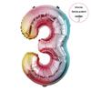 40" Rainbow Gradient Aluminum Foil Number Balloon Birthday Decoration Ornaments for Kids, Helium-Compatible