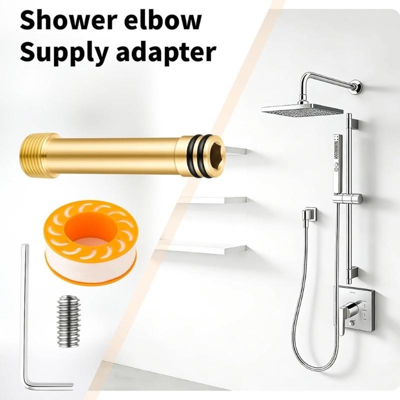 Metal Shower Elbow Water Supply Adapters Pipe Extension Link Suitable for K-98350 for Secure Installation & No Leaks