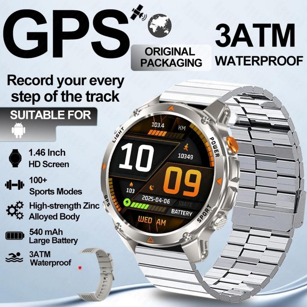 New GPS Precise Positioning Smart Watch IP68 Waterproof Compass Altimeter LED Lighting 100+ Sports Health Management Smart Watch