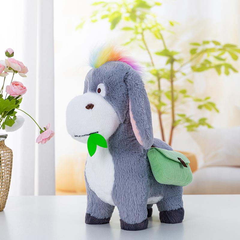 

Backpack Small Donkey Plush Toy Fashion Comfortable Cute Childrens Gift Holiday 30cm/11.81in сірий колір