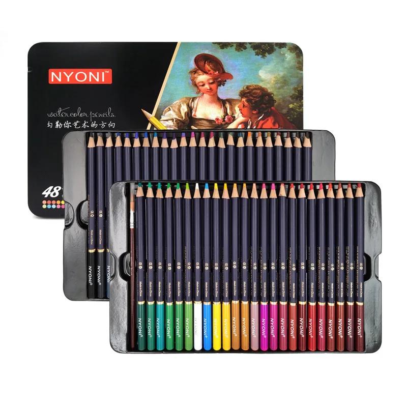 

12/24/36/48/72 цвета акварельный карандаш профессиональные мягкие водорастворимые цветные карандаши для рисования студенческий художник товары для рукоделия 48 Colors