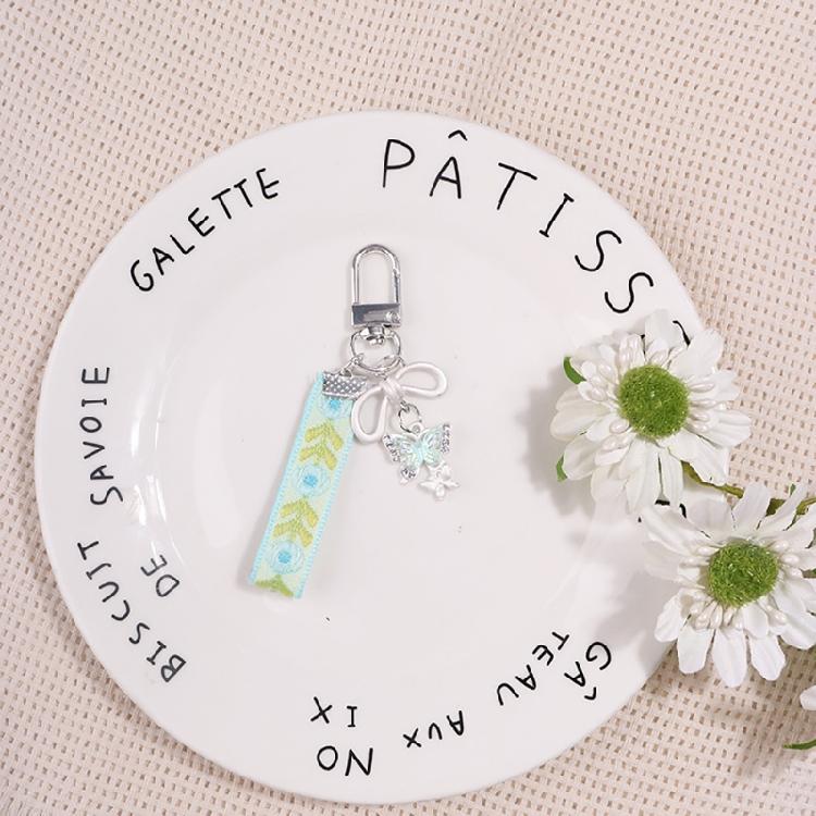 Fashionable Printed Ribbon Keychain Bag Ornament Portable Key Chain Bag Dangler