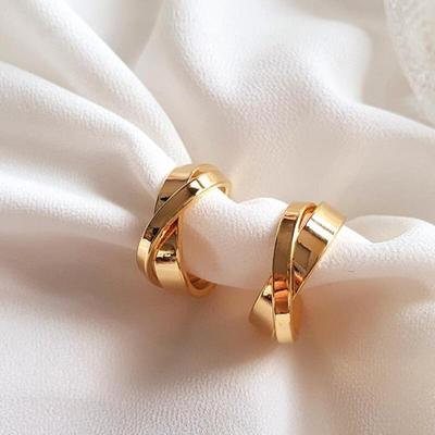 Casaro Twist Ring Earrings Women's Double Unique