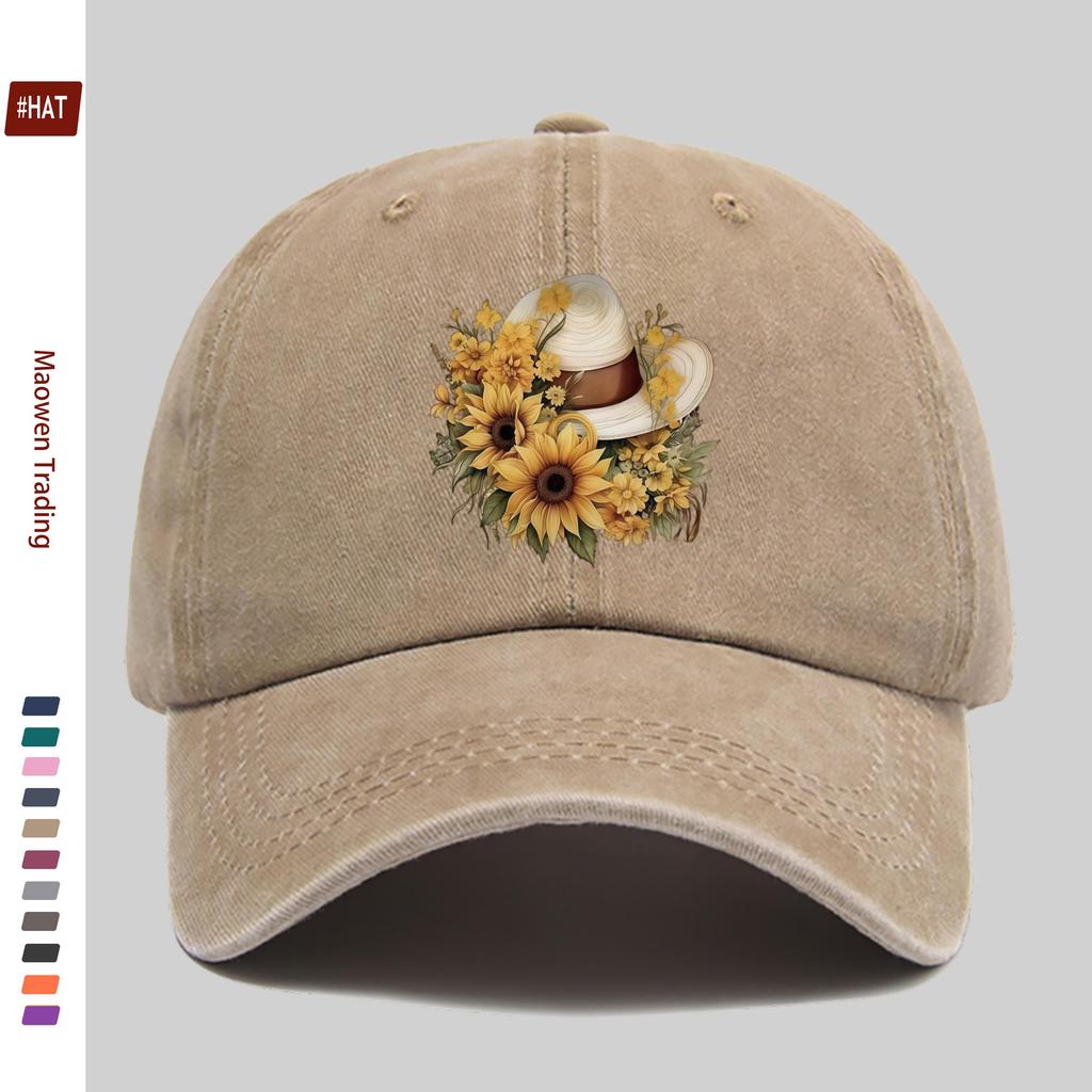 Pc Sunflower Print Baseball Cap Casual Printed Design Sun Hat Party Decor Hat MultiColor Optional Home Leisure Decor Hat
