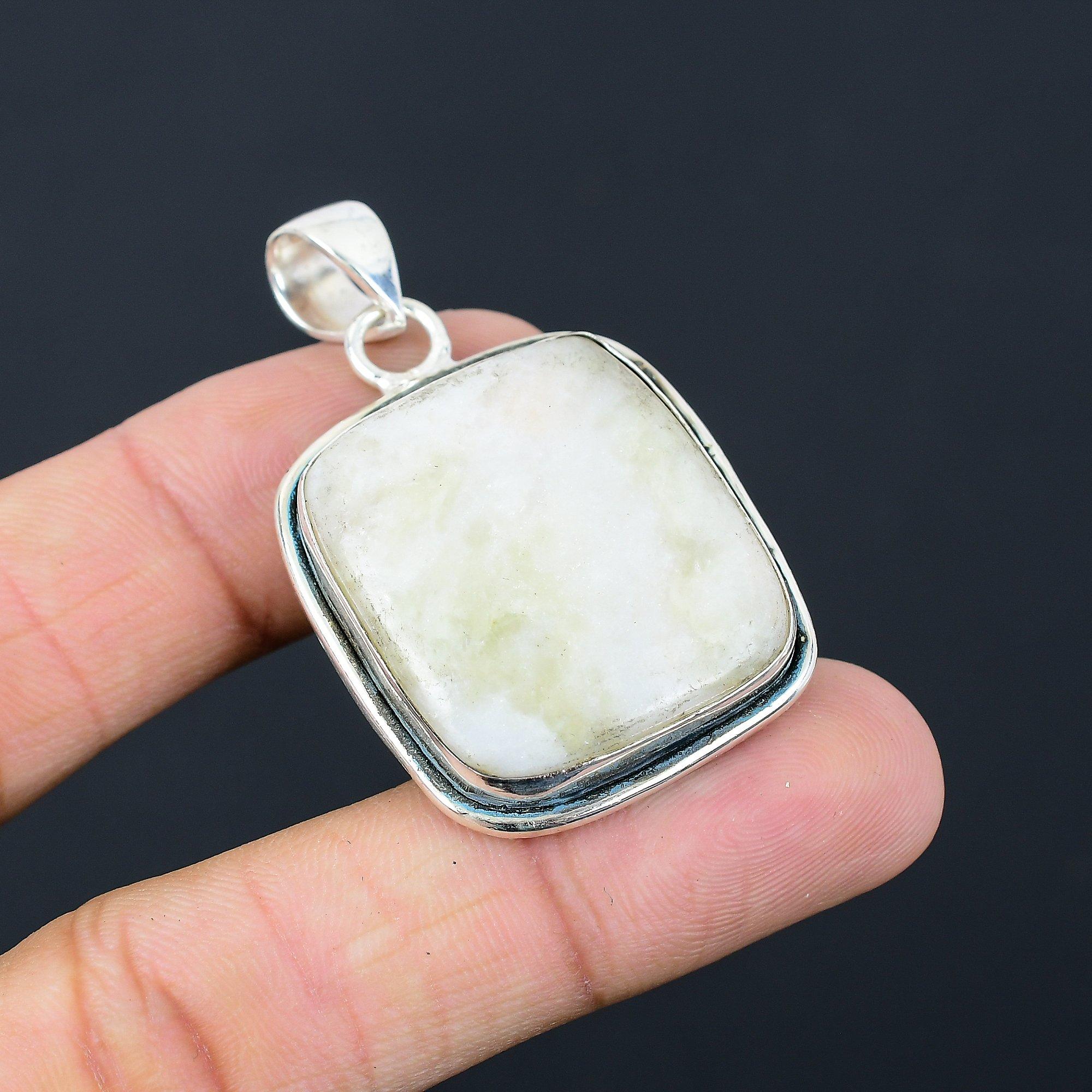 Daughters Day Sale Natural Sunstone Wedding Art Deco Pendant Jewelry 925 Silver