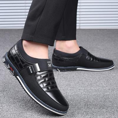 Leather Men's Casual Shoes, Men's Loafers, Moccasins, Breathable Non-slip Black Driving Shoes and Sizes 38-46