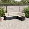 Vidaxl 6-Cz. Set di Mobili da Giardino con Cuscini, Polyrattan Nero